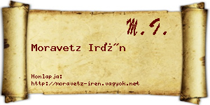 Moravetz Irén névjegykártya